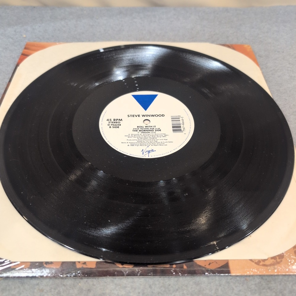 Steve Winwood Roll With It 12" Vinyl Single 1988 45 RPM 0-96648 Remix VG+ - Picture 3 of 6